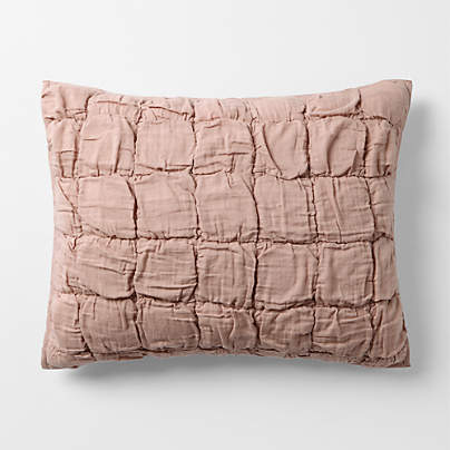 Supersoft Snuggle Puff Violet Rose Organic Cotton Gauze Kids Pillow Sham