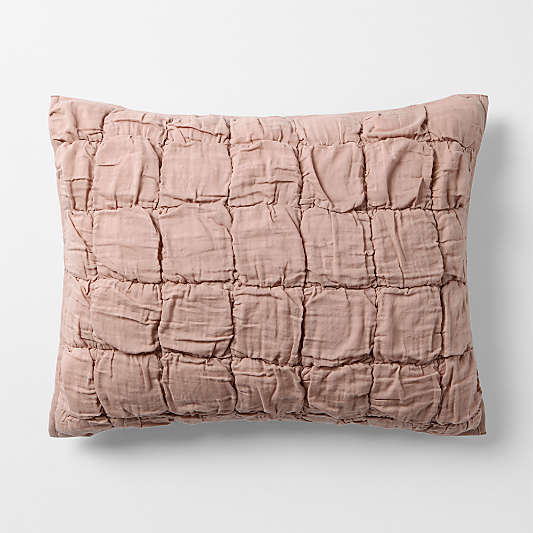 Supersoft Snuggle Puff Violet Rose Organic Cotton Gauze Kids Pillow Sham