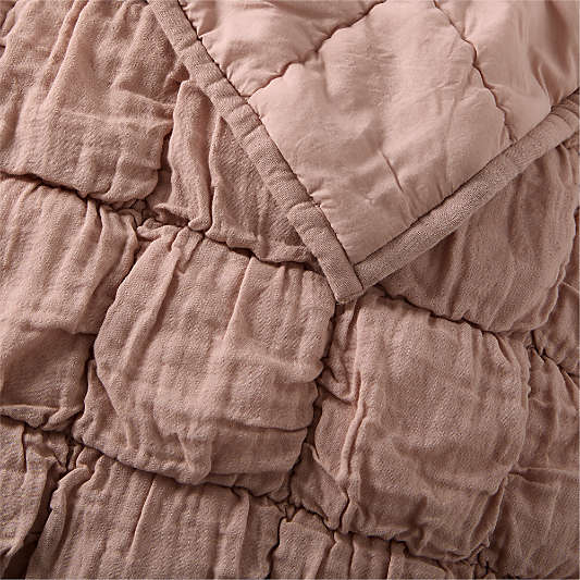 Supersoft Snuggle Puff Violet Rose 100% Organic Cotton Gauze Kids Full/Queen Quilt