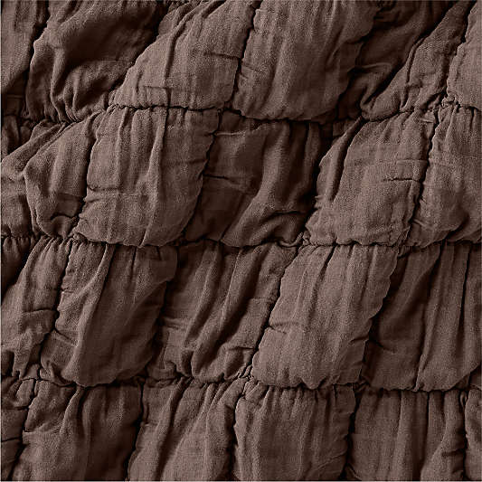Supersoft Soft Marshmallow Puffy Cacao Brown 100% Organic Cotton Gauze Kids Quilt