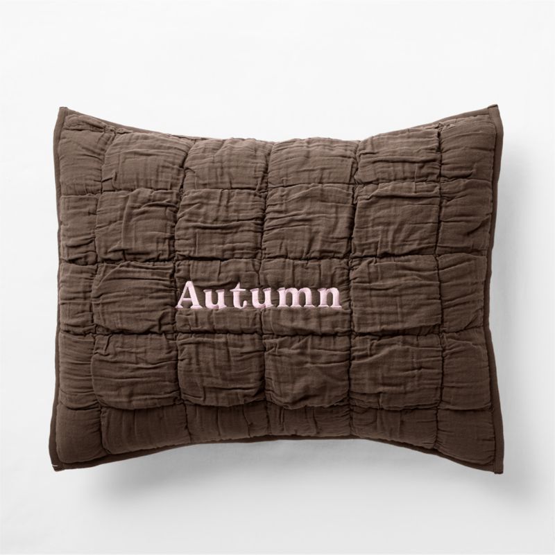 Supersoft Snuggle Puff Cacao Brown Organic Cotton Gauze Kids Pillow Sham - image 1 of 6