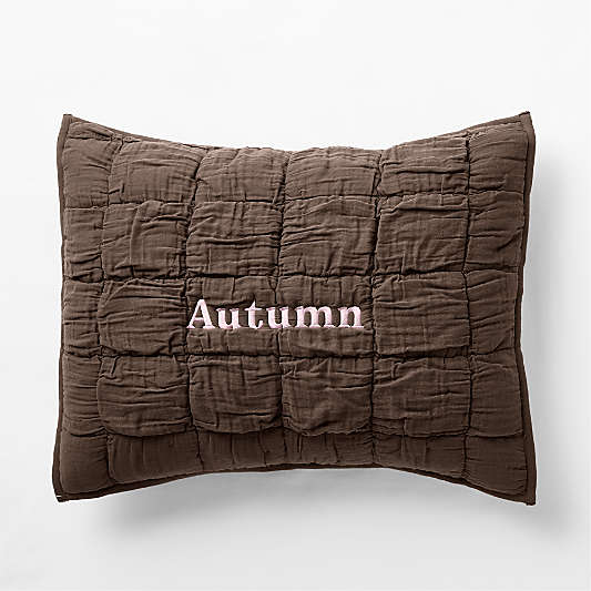 Supersoft Snuggle Puff Cacao Brown Organic Cotton Gauze Kids Pillow Sham