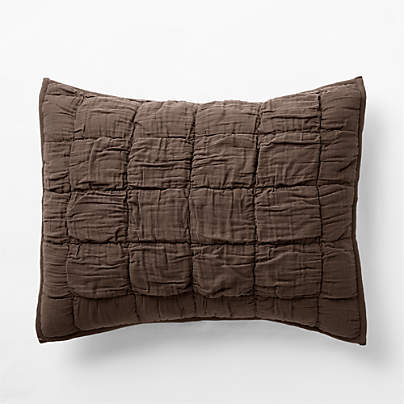 Supersoft Snuggle Puff Cacao Brown Organic Cotton Gauze Kids Pillow Sham