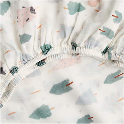 Supersoft Snow and Seek 100% Organic Cotton Gauze Baby Crib Fitted Sheet