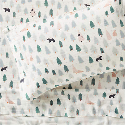 Supersoft Snow and Seek Organic Cotton Gauze Kids Twin Sheet Set
