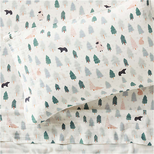 Supersoft Snow and Seek 100% Organic Cotton Gauze Kids Twin Sheet Set