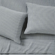 Supersoft Striped Deep Indigo Organic Cotton Gauze Kids Twin Sheet Set