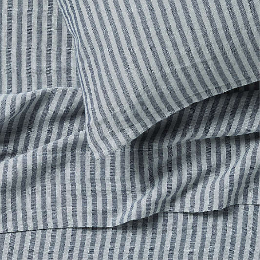 Supersoft Deep Indigo Striped Organic Cotton Gauze Kids Sheet Set