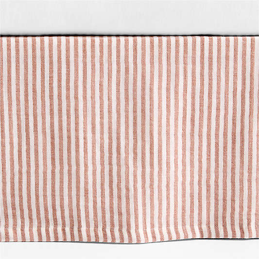 Supersoft Brulee Brown Striped Organic Cotton Gauze Baby Crib Skirt
