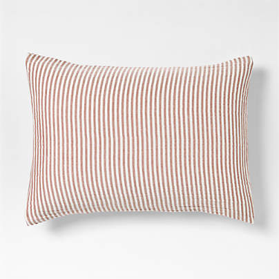 Supersoft Brulee Brown Striped Organic Cotton Gauze Kids Pillow Sham