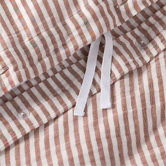 Supersoft Striped Brulee Brown Organic Cotton Gauze Kids Duvet