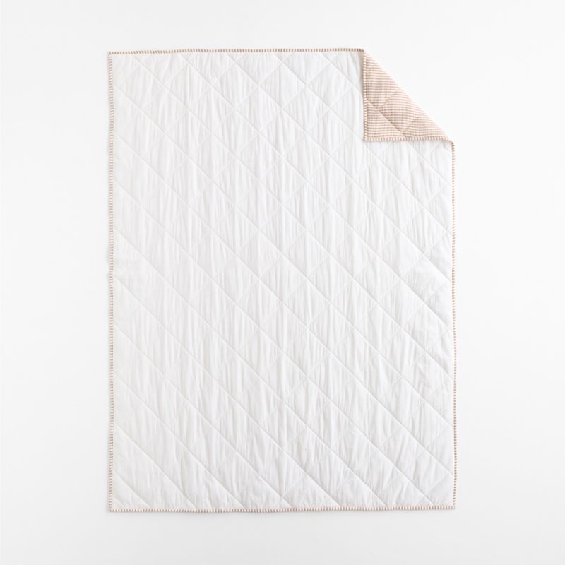 Supersoft Brulee Brown Quilted Striped 100% Organic Cotton Gauze Kids Full/Queen Quilt - image 3 of 8