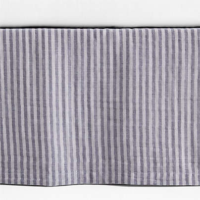 Supersoft Deep Indigo Striped Organic Cotton Gauze Baby Crib Skirt