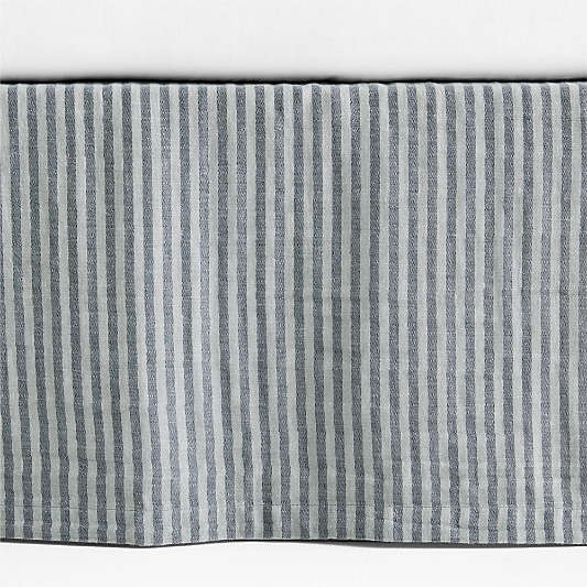 Supersoft Deep Indigo Striped Organic Cotton Gauze Baby Crib Skirt