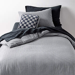Supersoft Striped Deep Indigo Organic Cotton Gauze Kids Twin Sheet Set