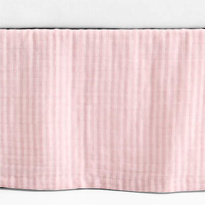 Supersoft Lilac Rose Striped Organic Cotton Gauze Baby Crib Skirt