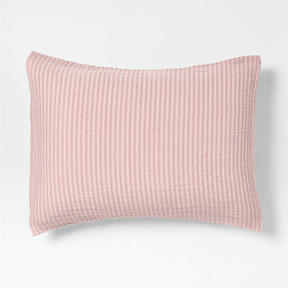 Supersoft Lilac Rose Striped Organic Cotton Gauze Kids Pillow Sham