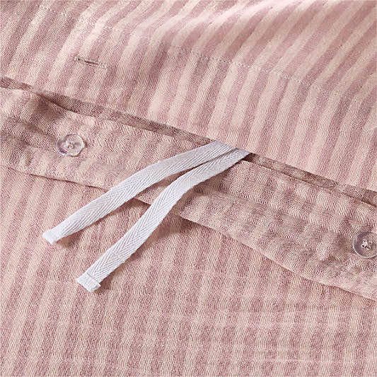 Supersoft Lilac Rose Striped Organic Cotton Gauze Kids Duvet Cover