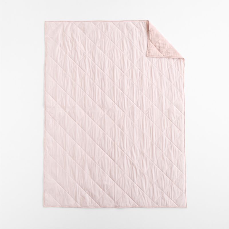 Supersoft Lilac Rose Quilted Striped 100% Organic Cotton Gauze Kids Full/Queen Quilt - image 3 of 8