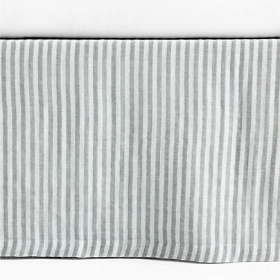 Supersoft Pine Green Striped Organic Cotton Gauze Baby Crib Skirt