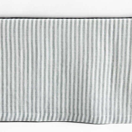 Supersoft Pine Green Striped Organic Cotton Gauze Baby Crib Skirt