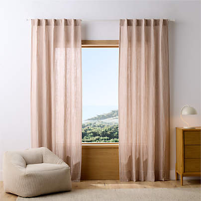 Supersoft Brulee Brown Striped Kids Curtain Panel 44"x63"