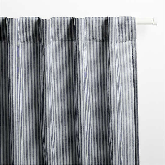 Supersoft Deep Indigo Striped Kids Curtain Panel