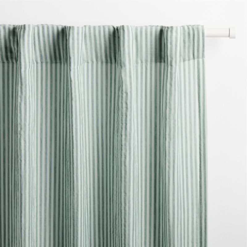 Supersoft Pine Green Striped Kids Curtain Panel 44"x63" - image 1 of 4