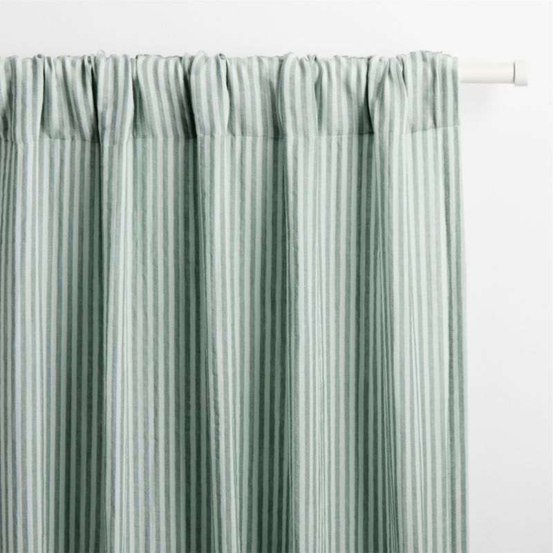Supersoft Pine Green Striped Kids Curtain Panel 44"x63" - image 2 of 4
