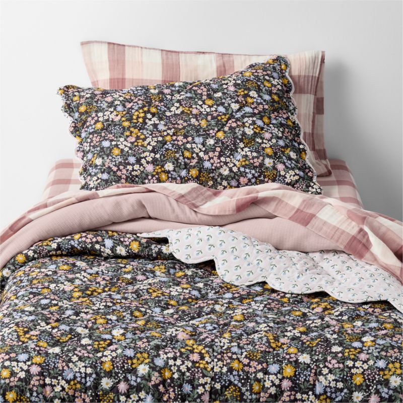Supersoft Twilight Floral Organic Cotton Voile Kids Pillow Sham - image 2 of 5