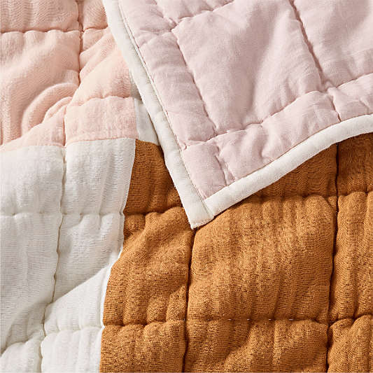 Supersoft Warm Toned Upcycled Gauze Kids Twin Quilt