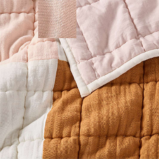 Supersoft Warm Toned Upcycled Organic Cotton Gauze Kids Quilt