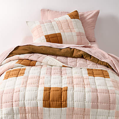 Supersoft Warm Toned Upcycled Organic Cotton Gauze Kids Twin Quilt