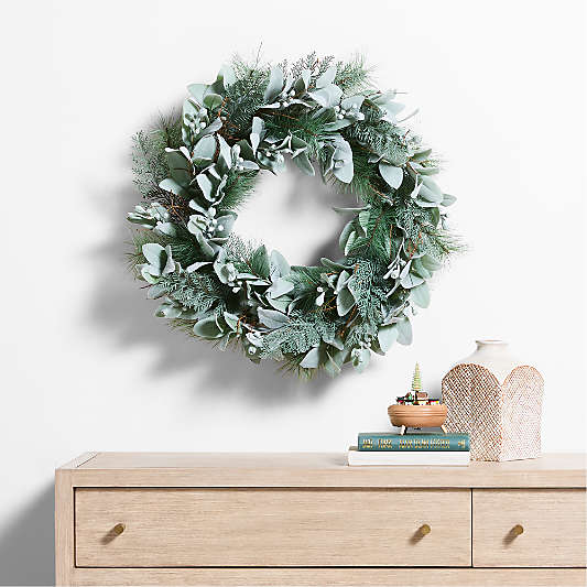 Faux Spruce and Eucalyptus Holiday Wreath 28"