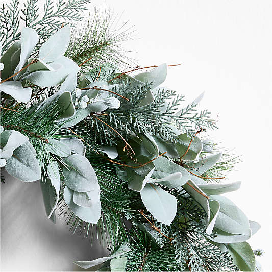 Faux Spruce and Eucalyptus Holiday Wreath 28"