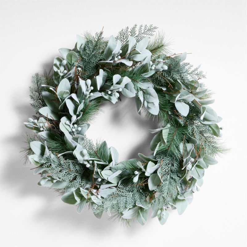 Faux Spruce and Eucalyptus Holiday Wreath 28" - image 0 of 6