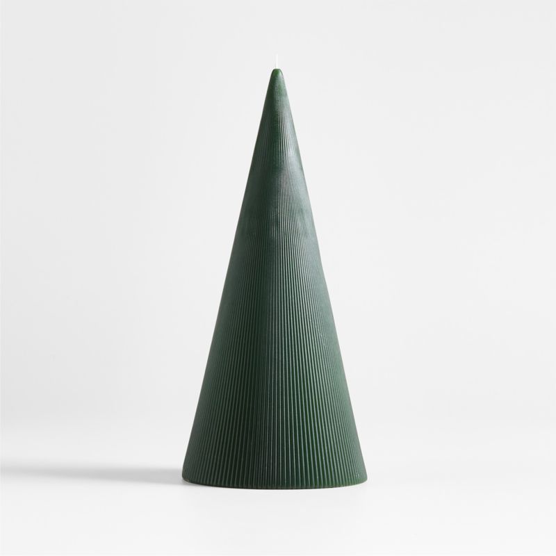 Spruce 13" Ribbed Christmas Tree Candle - image 0 of 6