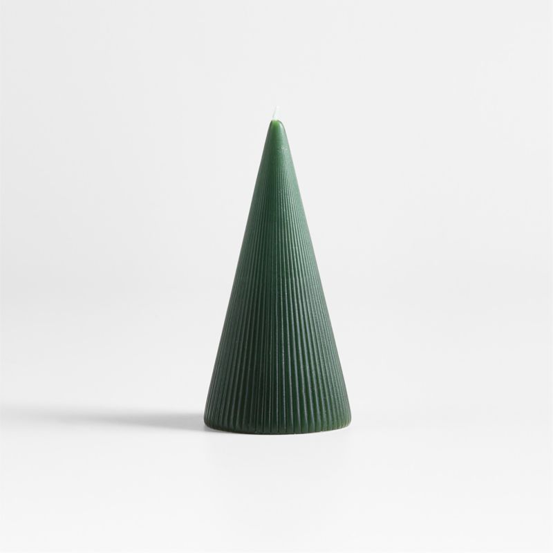 Spruce 6" Ribbed Christmas Tree Candle - image 0 of 6