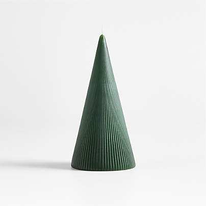 Spruce 8" Ribbed Christmas Tree Candle