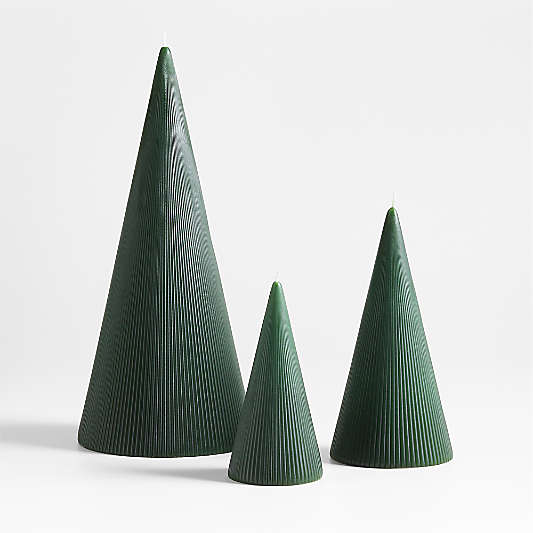 Spruce Ribbed Christmas Tree Candles