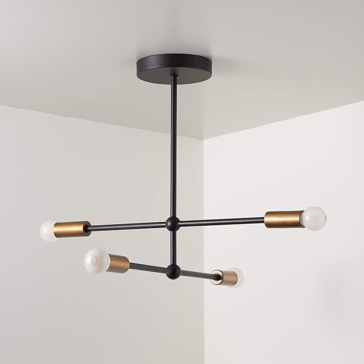 Sputnik Black Flush Mount Ceiling Light + Reviews | Crate and Barrel Canada