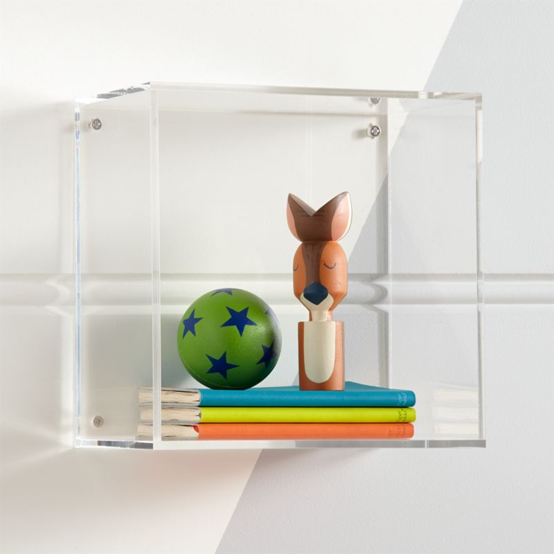 thumbnail image 2 of OnFireGuy 6 Inch Clear Acrylic Display Cube With Walnut Base - Showcase Box For Collectibles 2 of 11