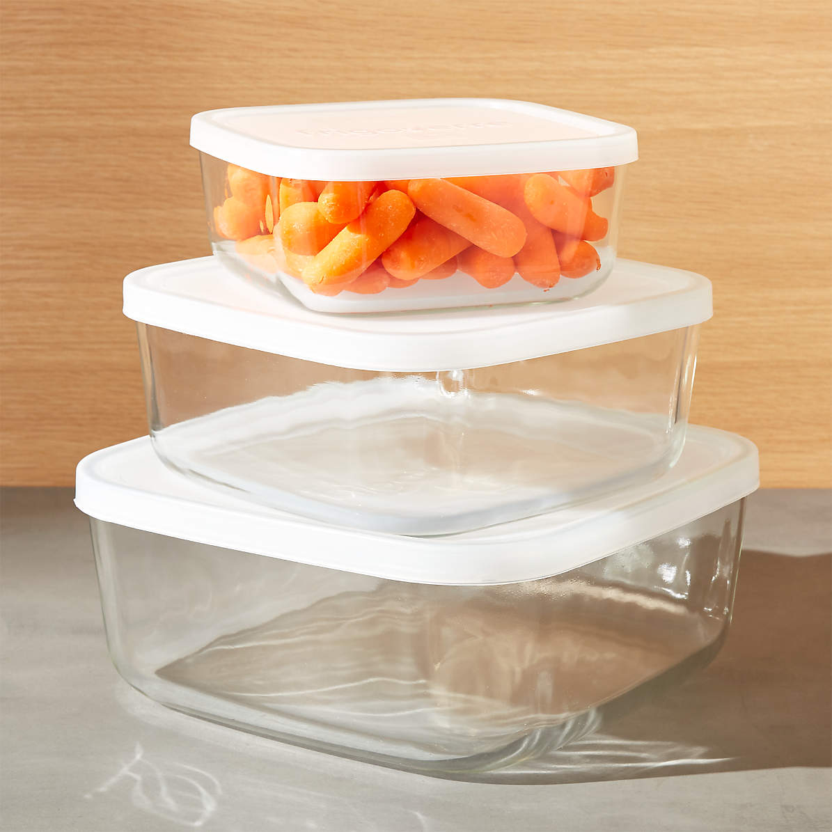 3-Piece Tall Glass Storage Container Set