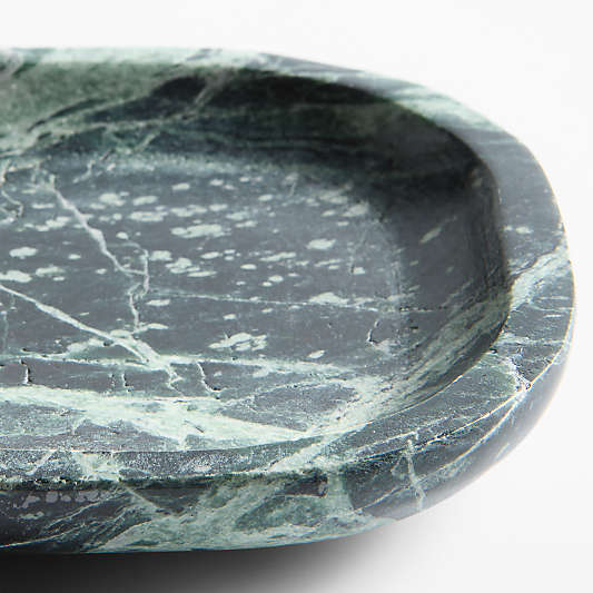 Square Green Marble Coasters, Set of 4