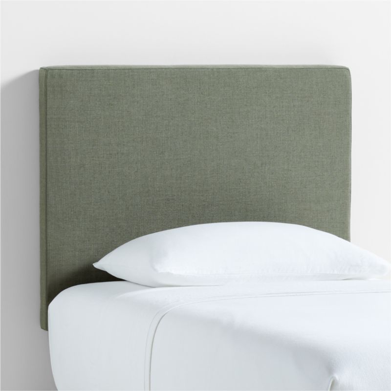 Square Linen Green Twin Wall-Mounted Headboard - image 2 of 5