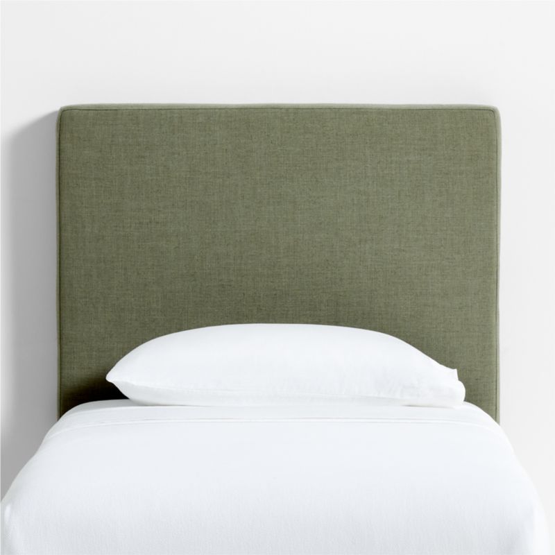 Square Linen Green Twin Wall-Mounted Headboard - image 0 of 5