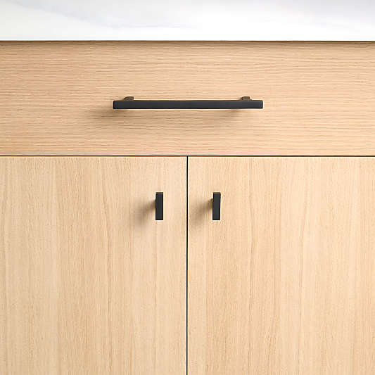 Square Edge Matte Black Cabinet Drawer Bar Pulls