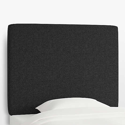 Square Linen Dark Navy Twin Wall-Mounted Headboard