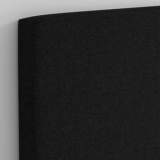 Square Linen Dark Navy Twin Wall-Mounted Headboard