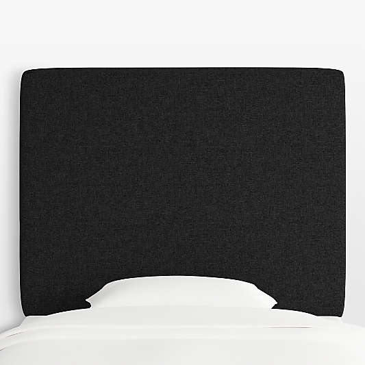 Square Linen Dark Navy Twin Wall-Mounted Headboard